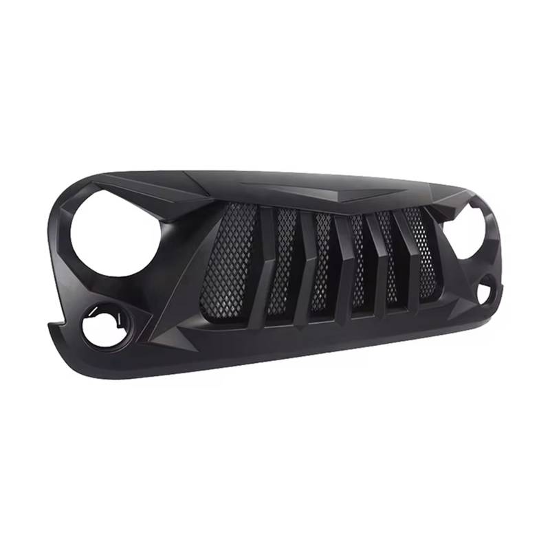 Frontgrill FÜR Jeep FÜR Wrangler 2007-2017 KÜHLERGRILL MATT SCHWARZ ABS Grill Grid Guard Front HAUBE EINSÄTZE MESH Grille Rahmen Abdeckung FIT Auto-Kühlergrill von NAUTIG
