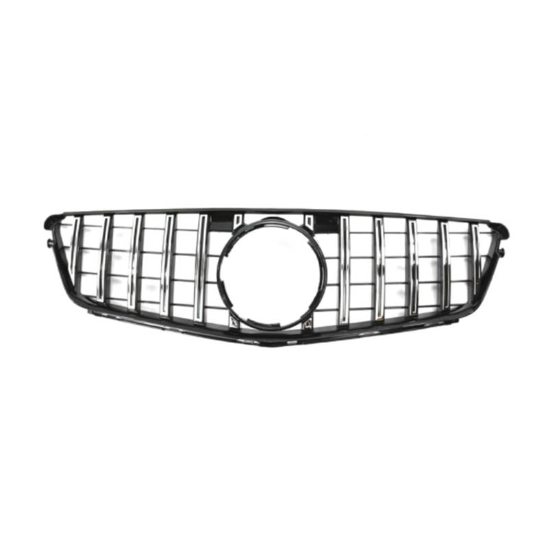 Frontgrill Frontgrill Für Benz C W204 Sport Racing Grill AMG GT Diamant 2007 2008 2009 2010 2011 2012 2013 2014 Facelift Auto-Kühlergrill(GT Sliver) von NAUTIG
