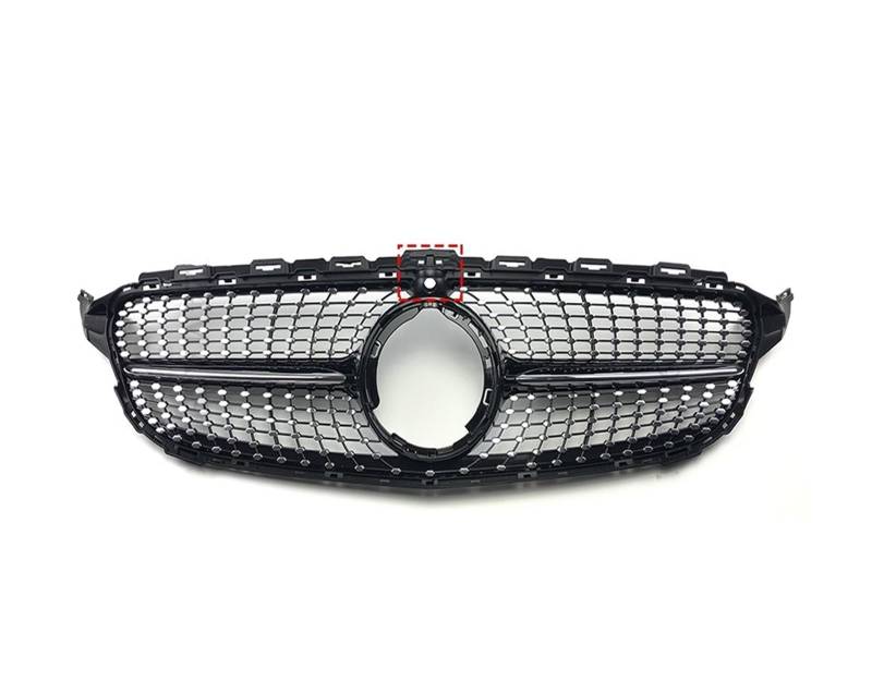 Frontgrill Frontgrill Für W205 Grill C205 S205 Für Benz C 2014-2021 C200 C260 C180 C250 C300 Coupe AMG Tuning Auto-Kühlergrill(P 19-21 Black with Cam) von NAUTIG