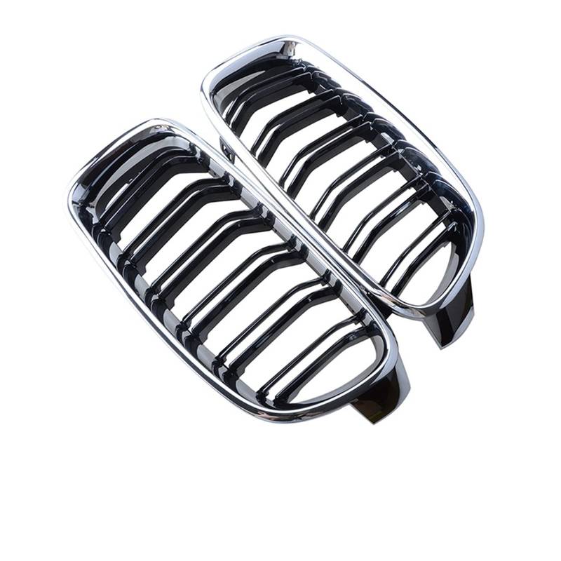 Frontgrill Für 3er F30 F31 F35 2012-2019 Limousine Front Nierengrill Chrom Überzug Racing Grille Autozubehör Auto-Kühlergrill(Front Kidney 4) von NAUTIG