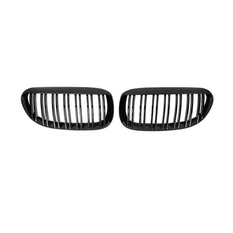Frontgrill Für 6 Series M6 E63 E64 630i 650i 645ci 2004-2010 ABS Auto Vorderen Stoßfänger Nierengrill Glanz Schwarz Doppel Lamellen Grille Auto-Kühlergrill von NAUTIG