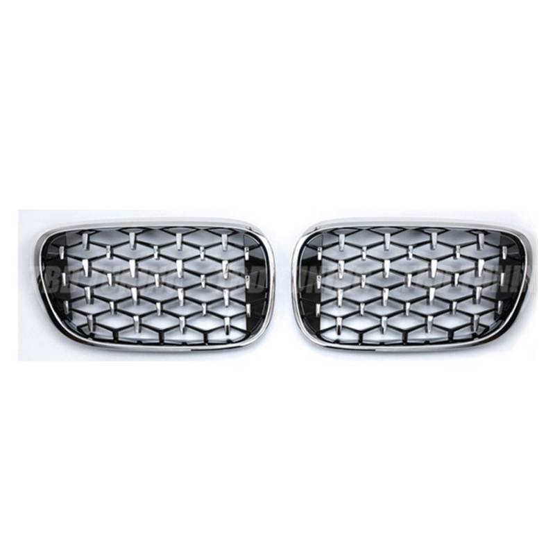 Frontgrill Für 7 Series G11 G12 730li 740li 2016-2019 Diamant Auto Vorderen Stoßfänger Nierengrill Racing Grills Auto ABS Gitter Grill Teile Auto-Kühlergrill(Silber) von NAUTIG