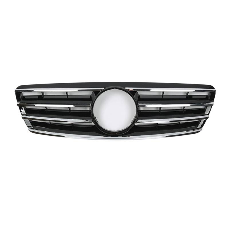 Frontgrill Für Benz C-Klasse W203 2001-2007 C200 C240 ​​C320 Kühlergrill Im Chrom-Silber-Diamanten-Stil Schwarzer Frontstoßstangengrill Im GTR-Stil Auto-Kühlergrill(Sport-Chrome Black) von NAUTIG