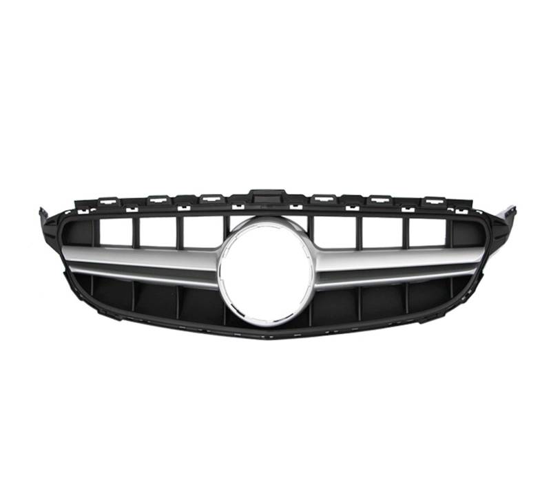 Frontgrill Für Benz C-Klasse W205 2014-2018 Autozubehör Frontgrill Mittelnetz Grills Montage Rahmenabdeckung Dekorationsteile Auto-Kühlergrill(C63 W205 Silver) von NAUTIG