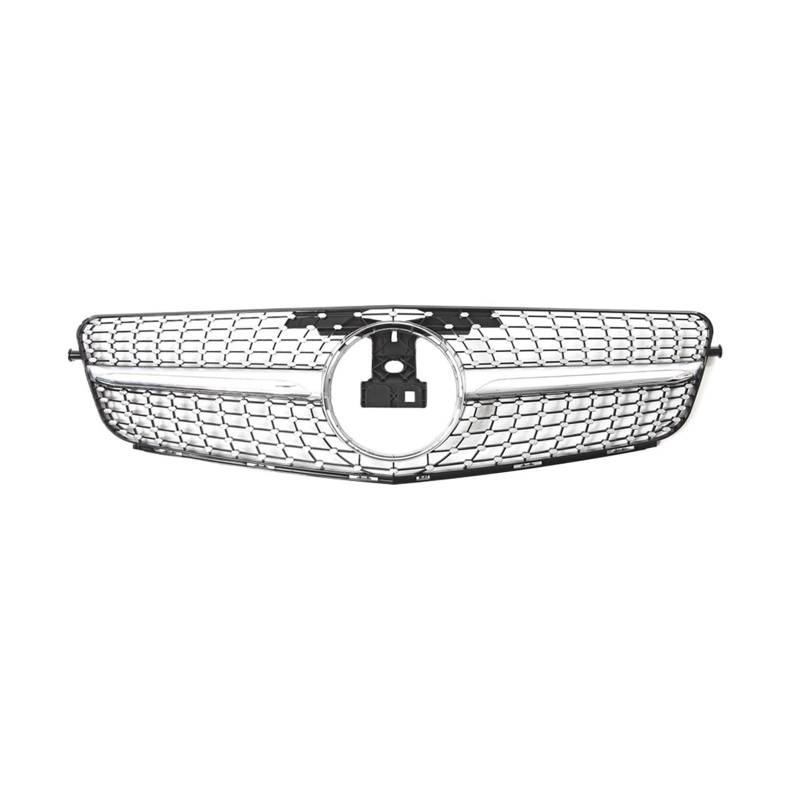 Frontgrill Für Benz C W204 C43 C180 C200 C250 C300 2007-2014 Match Frontstoßstangengrill Haubengrill AMG GT Diamant-Tuning Auto-Kühlergrill(Diamond-Silver) von NAUTIG