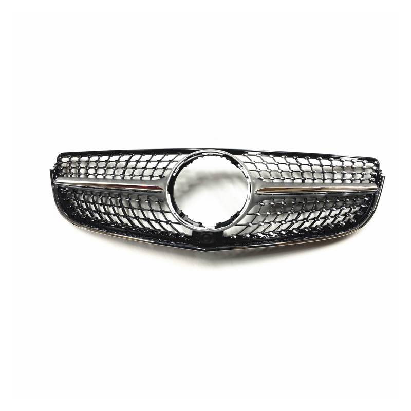 Frontgrill Für Benz E-Klasse Coupe W207 C207 A207 E200 E250 E400 E500 2 Türer 2014 2015 2016 2017 Kühlergrill Grill Obere Stoßstange Haube Mesh Auto-Kühlergrill(Silber) von NAUTIG