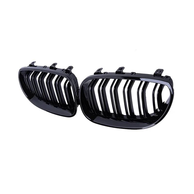 Frontgrill Für E60 E61 5 Serie 2003 2004 2005-2009 Auto Vorderen Stoßfänger Kühlergrill Niere Racing Grill Gitter Trim Streifen Glanz Schwarz Auto Auto-Kühlergrill(Blau) von NAUTIG