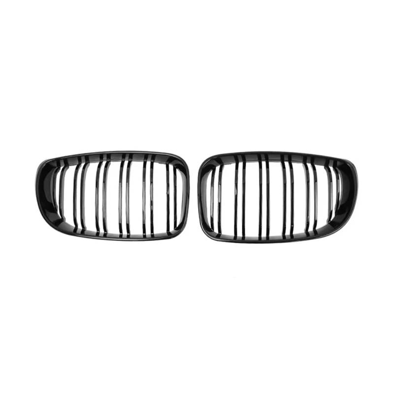 Frontgrill Für E81 E87 E82 E88 128I 130I 135I 07-11 Auto Vorderen Stoßfänger Nierengrill Racing Grills Gitter Glanz Schwarz Dual Lamellen Grill Auto-Kühlergrill von NAUTIG
