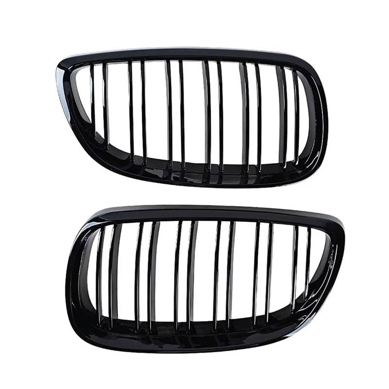 Frontgrill Für E92 E93 M3 2006-2009 Frontstoßstangen-Nierengrill Glänzend Schwarz Doppellinien-Kühlergrill Auto-Styling Renngitter Ersatzteil Auto-Kühlergrill von NAUTIG