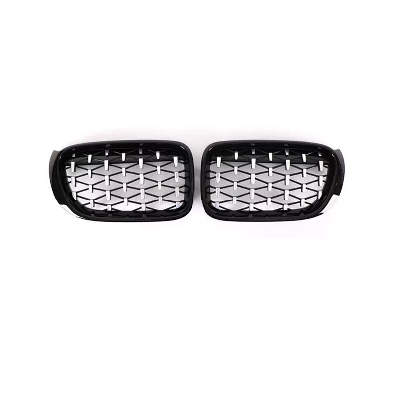Frontgrill Für F25 X3 2011-2014 Für X4 F26 2014-2018 Frontglanz Schwarz Sport Nierengrill Diamantgrill Auto-Tuning-Teile Auto-Kühlergrill(14-18 GB Silver) von NAUTIG