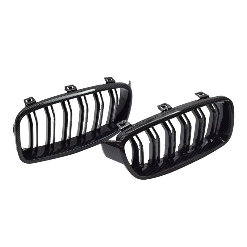 Frontgrill Für F30 F31 3er 318i 320i 330i 320d 330i Auto Air Intake Grille Carbon Faser/Schwarz Front Niere Kühlergrill Bodykits Tuning Auto-Kühlergrill(Kohlefaser) von NAUTIG