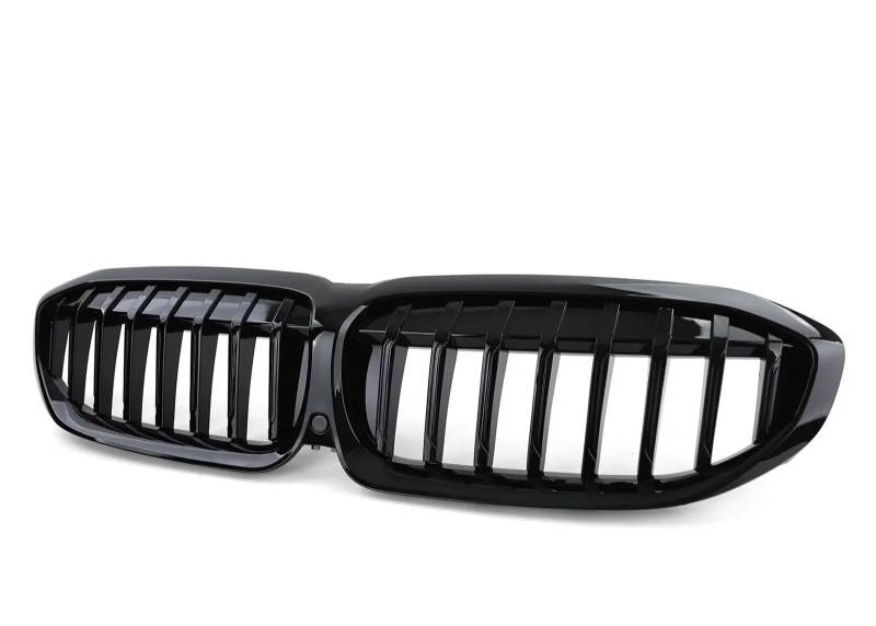 Frontgrill Für G20 3er G20 G21 G28 2019-2022 Frontstoßstange Haube Nierengrill Renngitter Ersatz Black Diamond Meteor Style Auto-Kühlergrill(1 Slat-Glossy Black) von NAUTIG