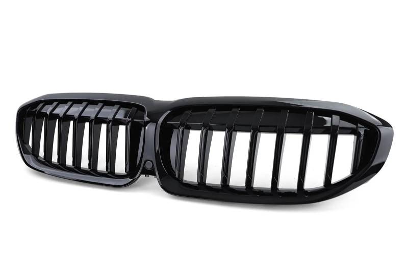 Frontgrill Für G20 3er G20 G21 G28 2019-2022 Frontstoßstange Haube Nierengrill Renngitter Ersatz Black Diamond Meteor Style Auto-Kühlergrill(1 Slat-Glossy Black) von NAUTIG