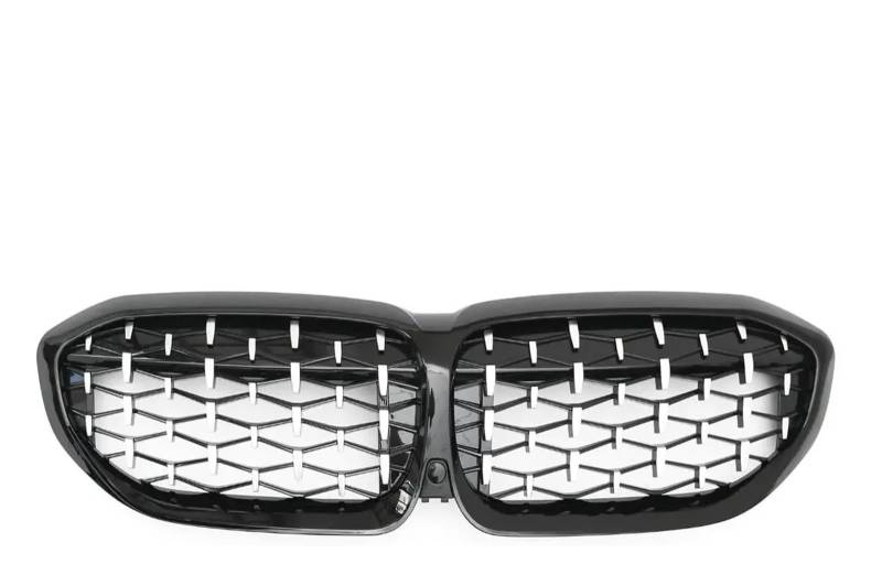 Frontgrill Für G20 3er G20 G21 G28 2019-2022 Frontstoßstange Haube Nierengrill Renngitter Ersatz Black Diamond Meteor Style Auto-Kühlergrill(Diamond-Chrome Black) von NAUTIG