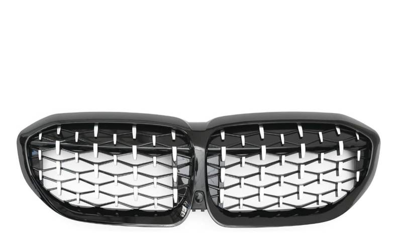 Frontgrill Für G20 3er G20 G21 G28 2019-2022 Frontstoßstange Haube Nierengrill Renngitter Ersatz Black Diamond Meteor Style Auto-Kühlergrill(Diamond-Chrome Black) von NAUTIG