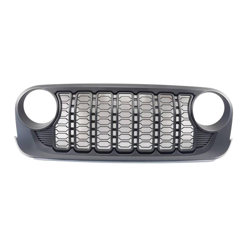 Frontgrill Für Jeep Für Wrangler JK 2007-2017 Frontstoßstangengitter Gitter JL Style Upgrade Grill Autozubehör Mattschwarz Auto-Kühlergrill von NAUTIG