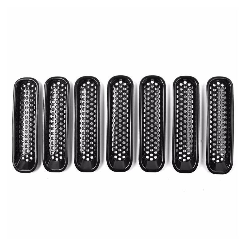Frontgrill Für Jeep Für Wrangler JK 2007-2018 Frontgrilleinsatz Grillabdeckung Frontgrillnetzeinsätze Und Scheinwerferabdeckung Rahmen Autozubehör Auto-Kühlergrill(Type B) von NAUTIG