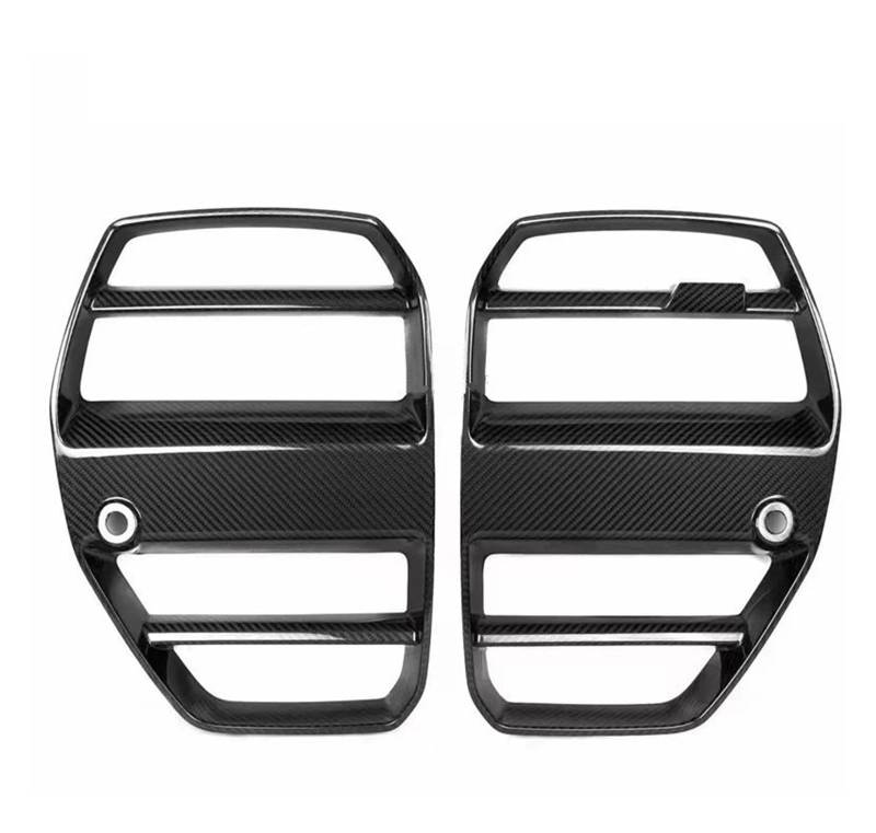 Frontgrill Für M3 G80 M4 G82 2021 2022 2023 ST Style Dry Carbon Fiber Autozubehör Kühlergrill Nieren Mittelnetz Grills Montageabdeckung Auto-Kühlergrill von NAUTIG