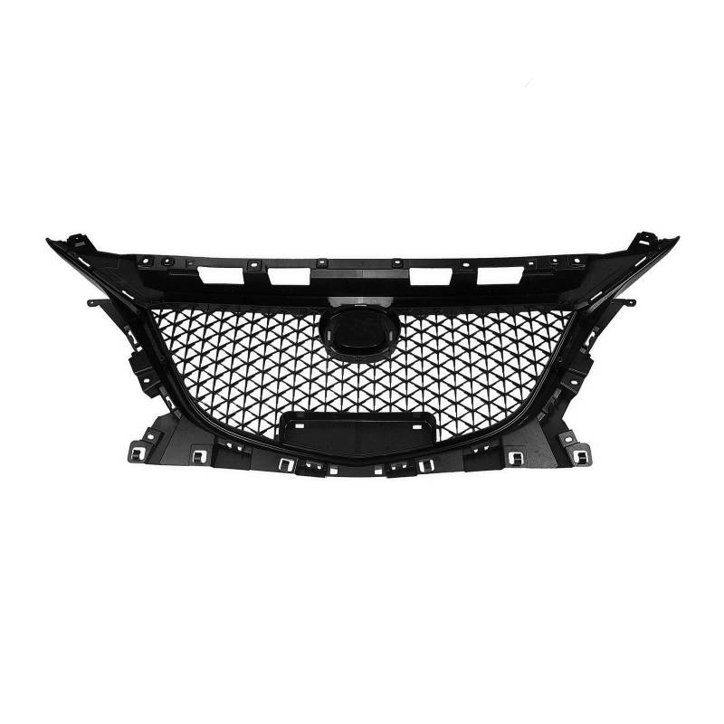 Frontgrill Für Mazda 3 Axela 2014 2015 2016 Kühlergrill Waben-Stil Racing Grill Schwarz Auto Oberen Stoßfänger Ansaughaube Kühler Mesh Grid Auto-Kühlergrill von NAUTIG