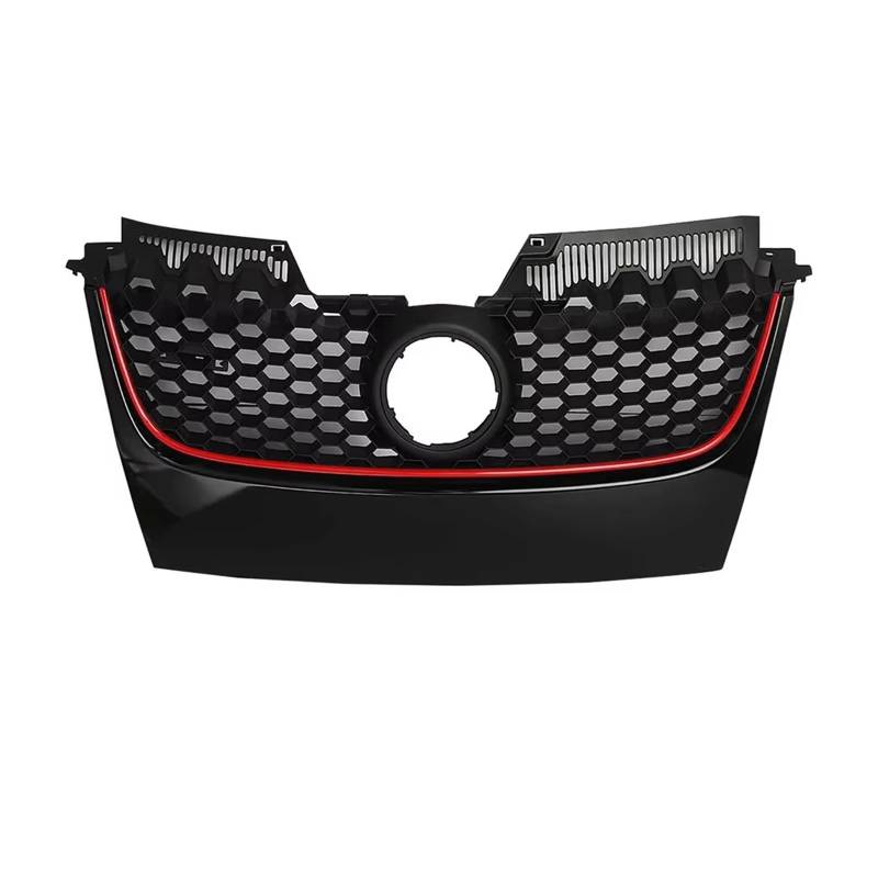 Frontgrill Für VW Für Golf 5 MK5 Für Jetta Für GTI 2006 2007 2008 2009 Auto Vorderen Stoßfänger Mitte Oberen Kühlergrill Waben Hex Mesh Grills Auto-Kühlergrill von NAUTIG