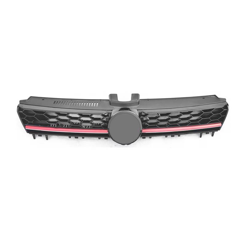Frontgrill Für VW Für Golf7 MK7 2014 2015 2016 2017 GTI Style Honeycomb Mesh Auto Vorderen Stoßfänger Kühlergrill Center Racing Grill Auto-Kühlergrill(Red Line) von NAUTIG