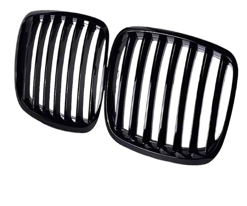 Frontgrill Für X5 E70 X6 E71 2007-2014 Auto Front Stoßstange Grille Glanz Schwarz Links Rechts Niere Racing Grill #51137307599 51137307600 Auto-Kühlergrill von NAUTIG