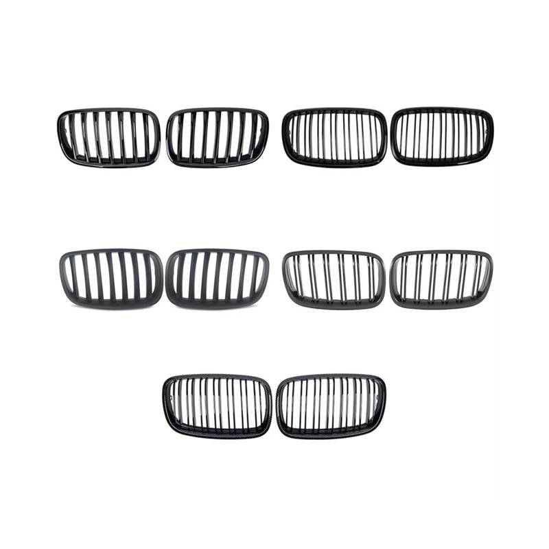 Frontgrill Für X5 E70 X6 E71 2007-2014 Chrom Front Oberen Gitter Matt Schwarz Single Line Stil Doppel Dual Lamellen Racing Grills Auto-Kühlergrill(Single-Matte Black) von NAUTIG