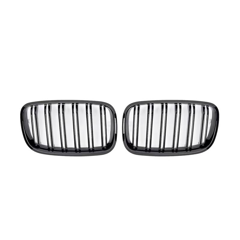 Frontgrill Glänzend Schwarz Carbon Style Frontniere Doppellamellengrill Autozubehör Für X5 E70 2007-2013 X6 E71 E72 2008 2009 2010 2011 2012 2013 2014 Auto-Kühlergrill(Matt-schwarz) von NAUTIG