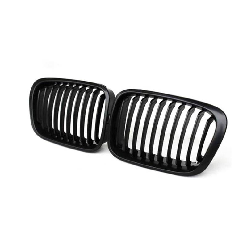 Frontgrill Glänzend Schwarz Front Nierengrill Lamellen Stil Grill Für Für E46 4 Tür 1998 1999 2000 2001 Auto Styling Auto-Kühlergrill(Matt Black) von NAUTIG