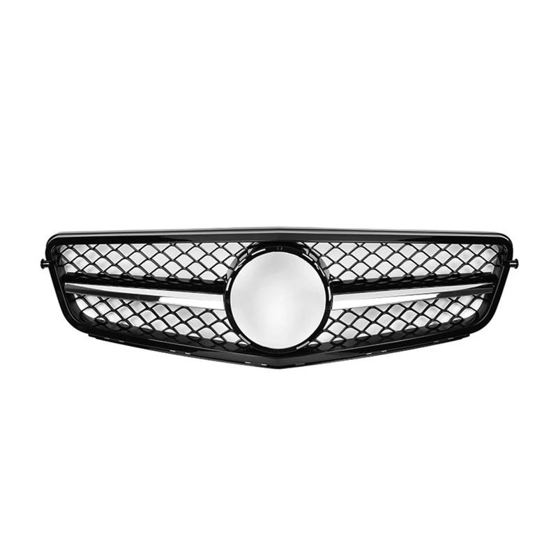 Frontgrill Glänzend Schwarzer Frontgrill Im GTR-Stil, Chrom-Silber-Raute-Grill Für Benz C-Klasse C180 C200 C350 W204 2008 2009 2010 2011 2012 2013 2014 Auto-Kühlergrill(AMG-Chrome 1 Pin) von NAUTIG