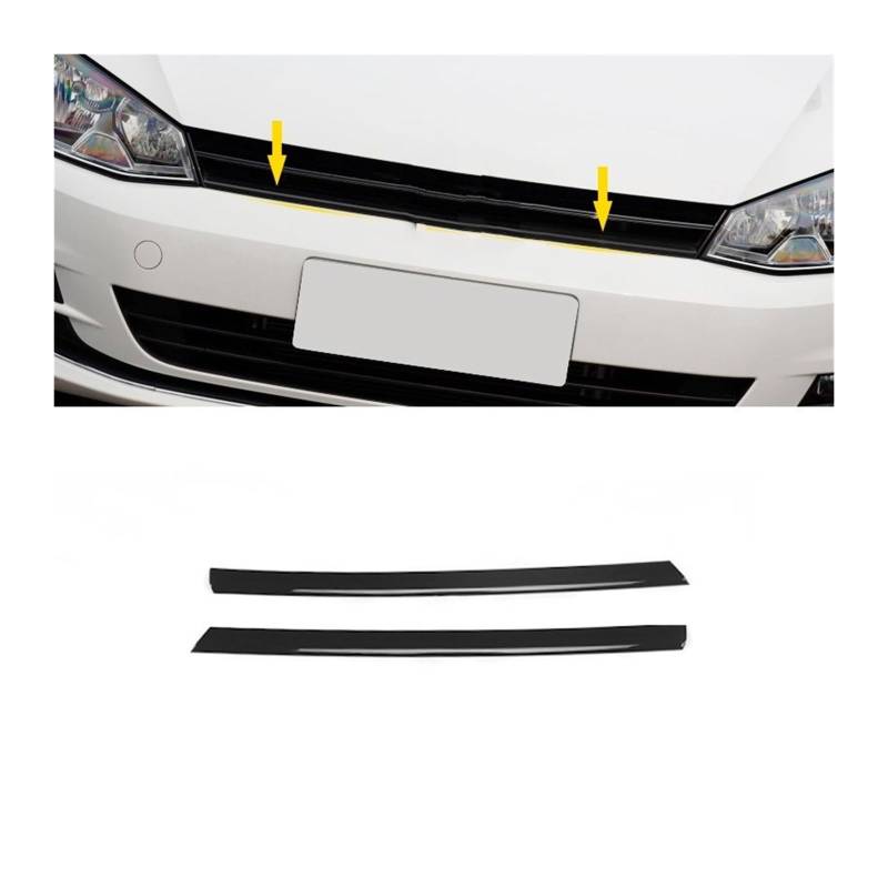 Frontgrill Glänzend Schwarzer Kühlergrillstreifen Für VW Für Golf 7 R-Leitung 7.5 MK7 Stoßstange Grillverkleidung Dekoratives Kühlergrillzubehör Auto-Kühlergrill(7R Up Grille) von NAUTIG