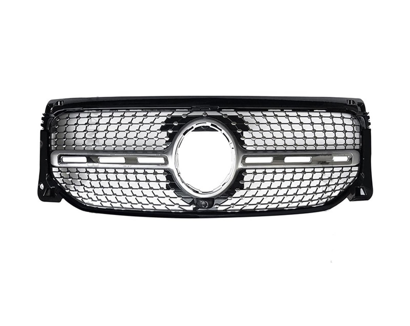 Frontgrill Haubengitter Frontgrill Racing Grill AMG Line GT Diamond Style Tuning Für Benz GLB X247 W247 2019 2020 2021 2022 220 250 Auto-Kühlergrill(Diamond Silvery) von NAUTIG