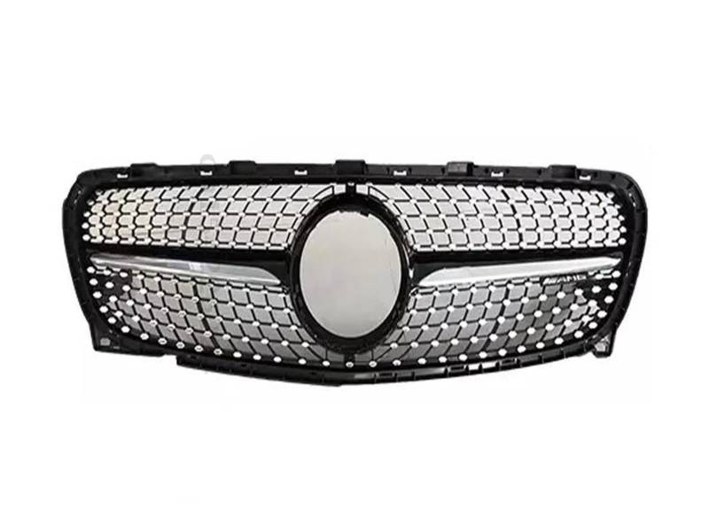 Frontgrill Kühlergrill, Rennsport-Stoßstangengrill, Sport-Modifikation Mittelhaube Netzdekoration Ersatz Für Benz GLA X156 2014 2015 2016 2017 2018 2019 Auto-Kühlergrill(17-19 Diamond Black) von NAUTIG