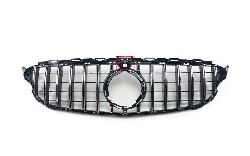 Frontgrill Kühlergrill Stoßstange Grill GT Stil Für Benz W205 S205 C205 C260 C250 C180 C200 C300 2014 2015 2016-2021 Sport Tuning Refit Auto-Kühlergrill(19-21Silver with Cam) von NAUTIG