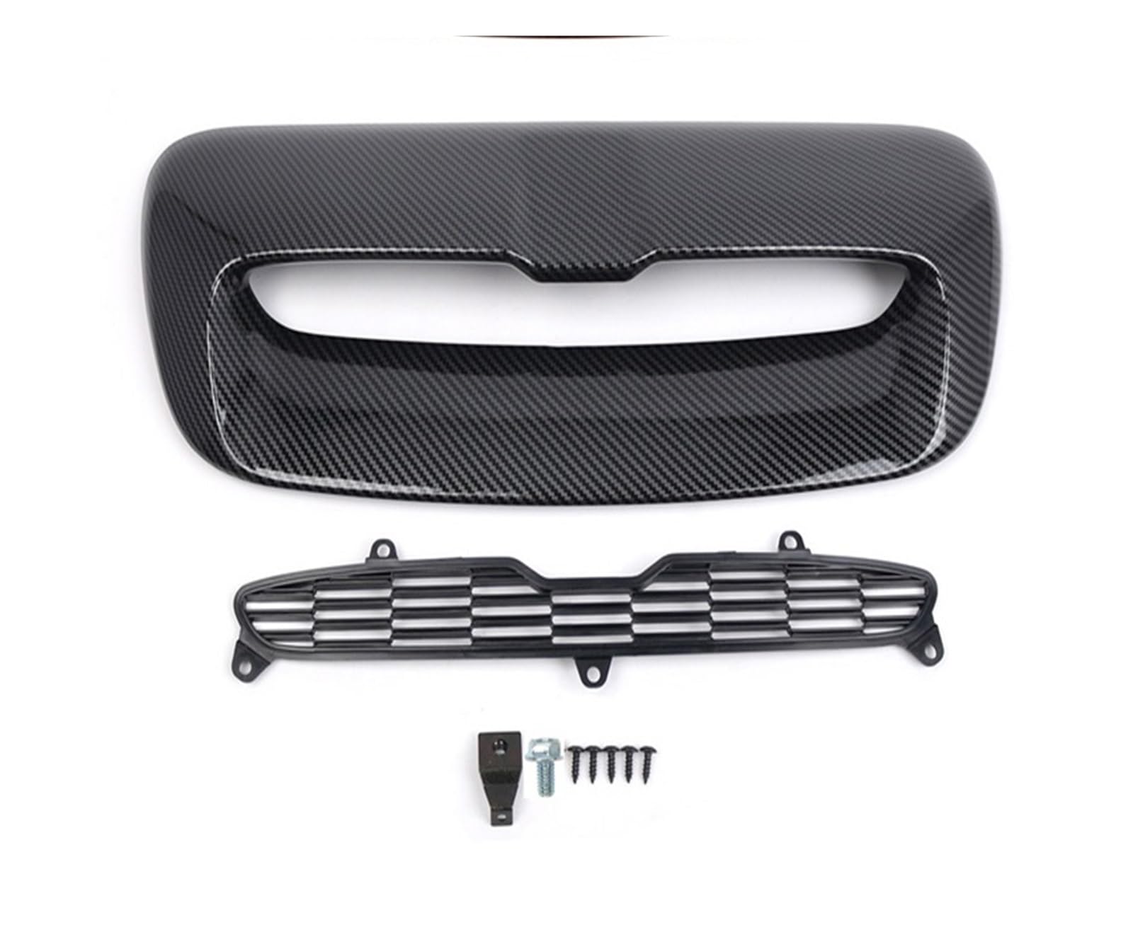 Frontgrill Passend Für Mini Für Cooper S R55 R56 R57 R58 R59 2007–2013 2014 51132756095 51132757694 51232752275 Fronthaube Lufteinlass Vent Scoop Auto-Kühlergrill(Kohlefaser-Optik) von NAUTIG