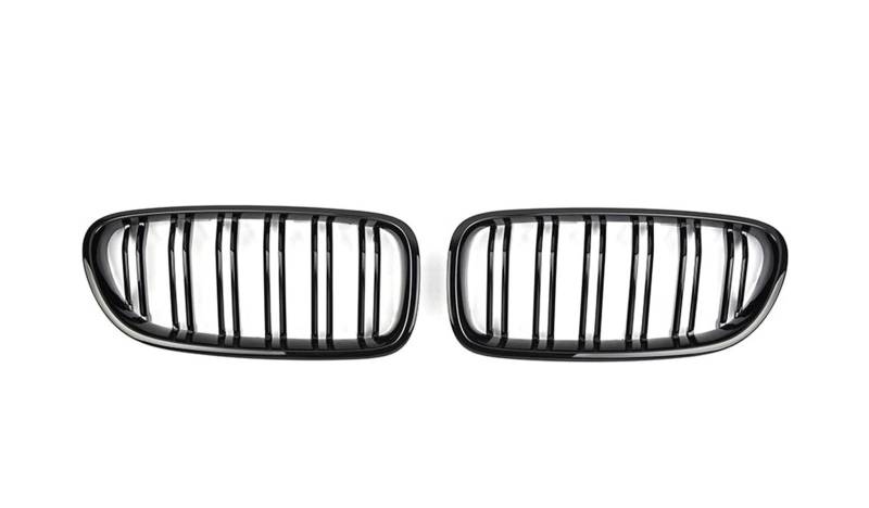 Frontgrill Schwarz Glänzend Für 5 Series F11 F10 M5 520d 530d 540i 528i 535i 2010-2016 Frontstoßstangengrill, Doppelt Breiter Nierengrill Auto-Kühlergrill(Carbon Look) von NAUTIG