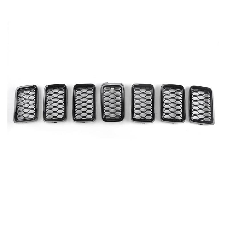 Frontgrill Schwarzer Auto-Frontstoßstangeneinsatz Netzgitter Kühlergrillverkleidung Für Den Vorderen Kühlergrill Passend Für Jeep Für Grand Für Cherokee 2017–2022 Auto-Kühlergrill von NAUTIG