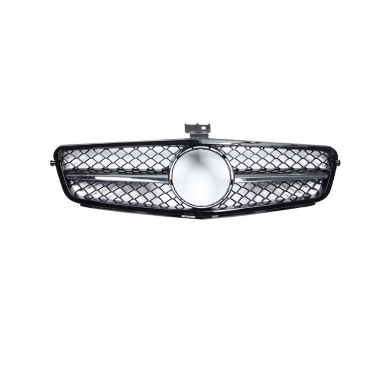 Frontgrill Spiel Front Stoßstange Kühlergrill Haube Grill Für C W204 C43 2007-2014 C180 C200 C250 C300 AMG GT Diamant Tuning Auto-Kühlergrill(One Chrome) von NAUTIG