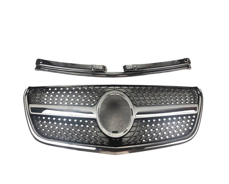 Frontgrill Upgrade Fronteinlass Stoßstangengrill Racing Grill GT Diamond Facelift W447 Für Benz V Vito 2015 2016 2017 2018 2019 Tuning Auto-Kühlergrill(Vito Diamond Silvery) von NAUTIG