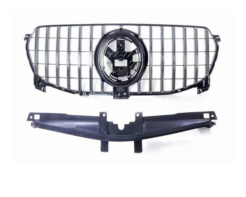 Frontgrill Upgrade-Fronthaubengrill, Renngrill, Perfekte Übereinstimmung Mit GT Diamond Sport Body Kit-Verkleidung Für Benz W167 GLE 350 450 2020 2021 2022 2023 Auto-Kühlergrill(GT Silvery) von NAUTIG
