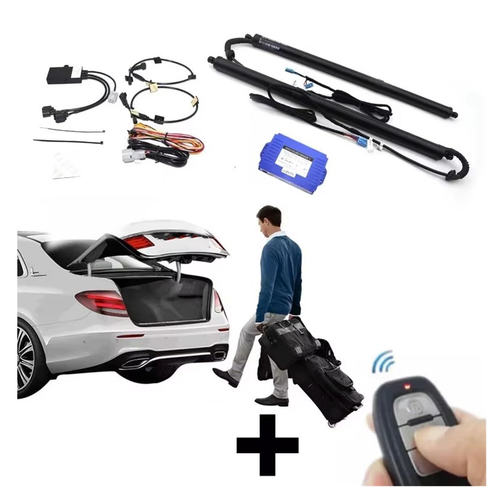 Kofferraum Gasfeder Für Kaptur Für Grand Für Captur 2016-2024 Auto Power Trunk Lift Elektrische Luke Heckklappe Strut Auto Hinten Tür Antrieb Gasdruckfeder(with Foot Sensor) von NAUTIG