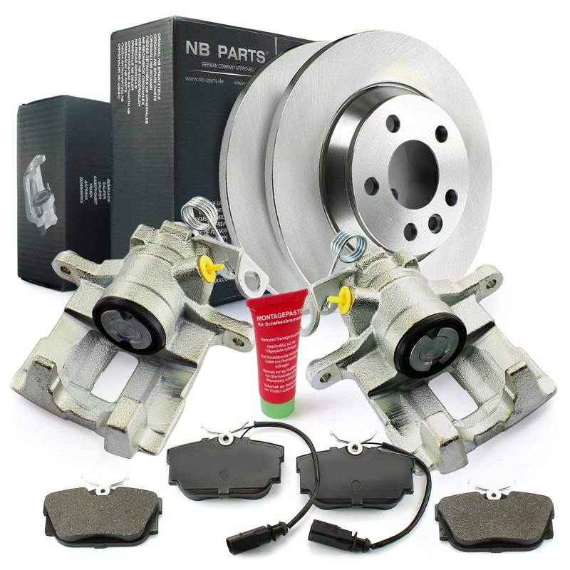 Bremsen/2x Bremssattel + Bremsscheiben + Bremsbeläge hinten NB PARTS GERMANY 10047522 von NB PARTS