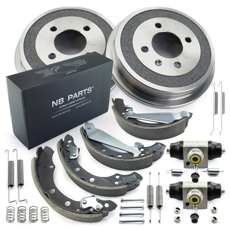 Bremsen/BREMSBACKEN + ZUBEHÖR + 2x BREMSTROMMEL + RADZYLINDER HINTEN NB PARTS GERMANY 10042773 von NB PARTS
