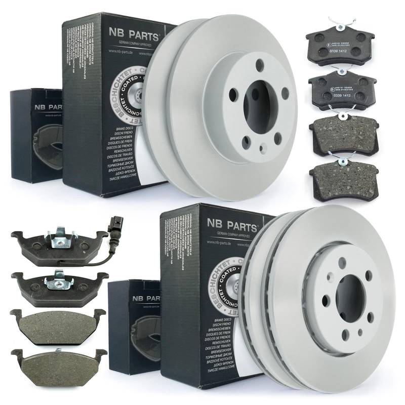 Bremsen/BREMSSCHEIBEN + BREMSBELÄGE VORNE + HINTEN NB PARTS GERMANY 10040939 von NB PARTS