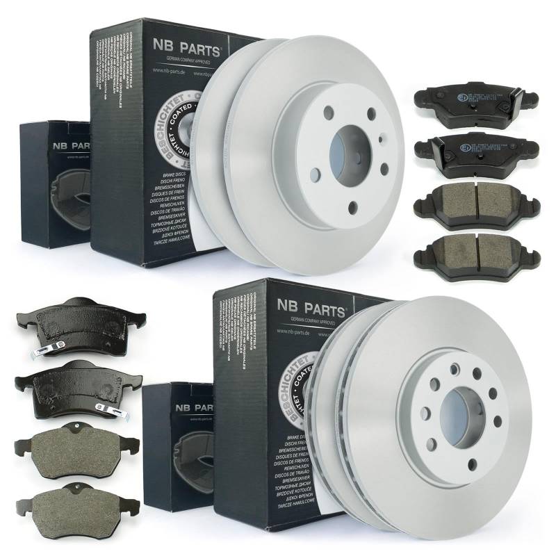 Bremsen/BREMSSCHEIBEN + BREMSBELÄGE VORNE + HINTEN NB PARTS GERMANY 10042338 von NB PARTS