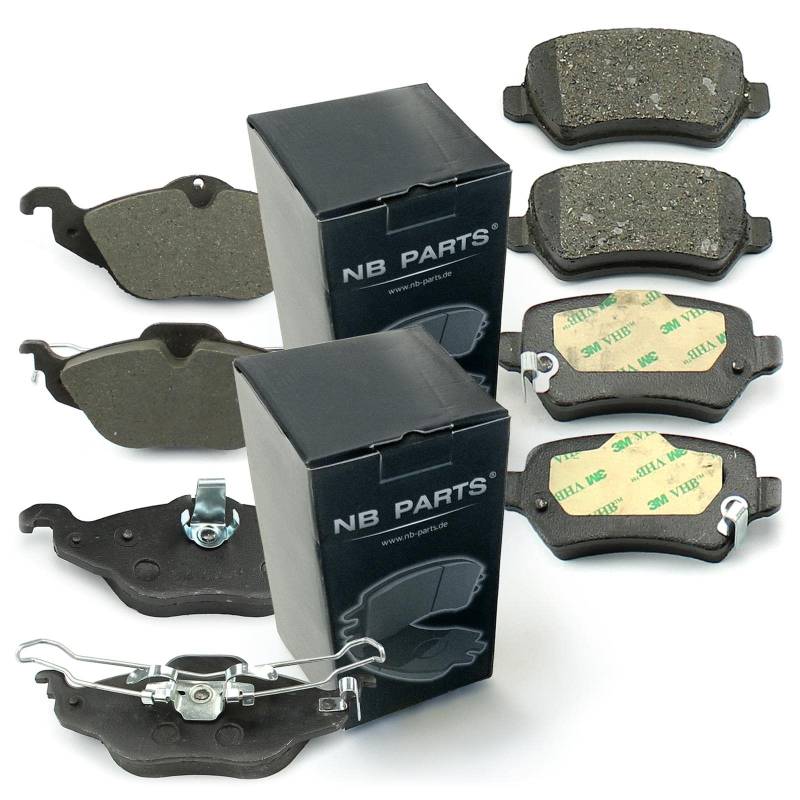 Bremsen/Bremsbeläge Bremsklötze vorne hinten für Opel Astra G Zafira A ohne ABS NB PARTS GERMANY 10045944 von NB PARTS