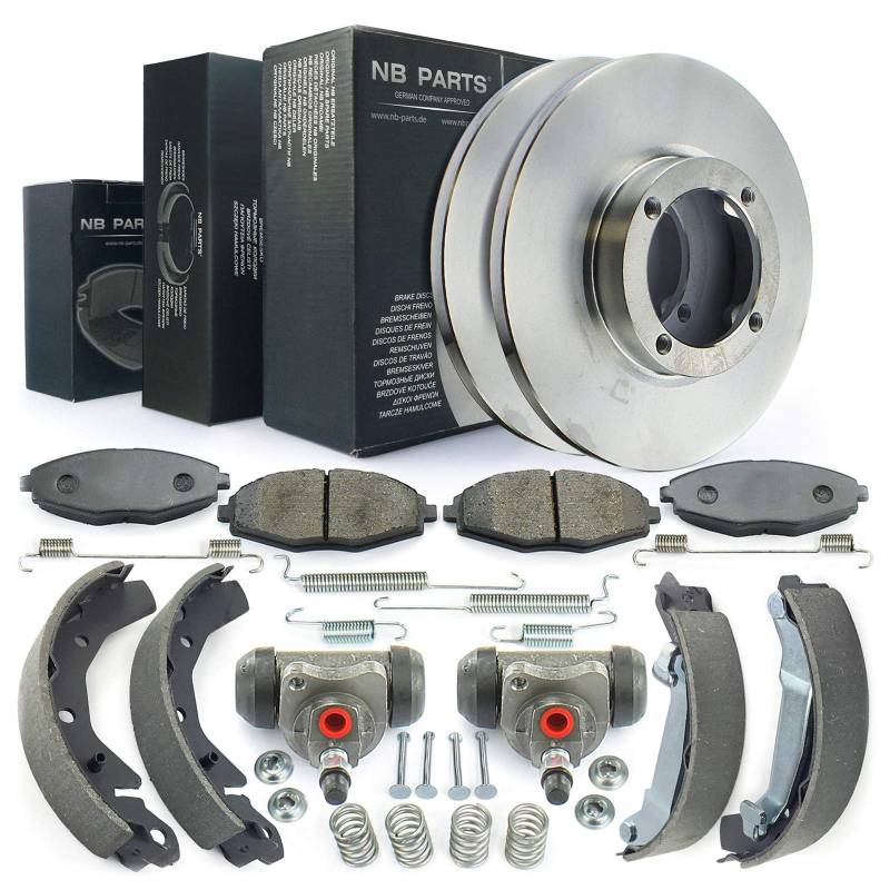 Bremsen/Bremsscheiben + Bremsbeläge vorne + Bremsbacken + Zubehör + Zylinder hinten NB PARTS GERMANY 10045900 von NB PARTS