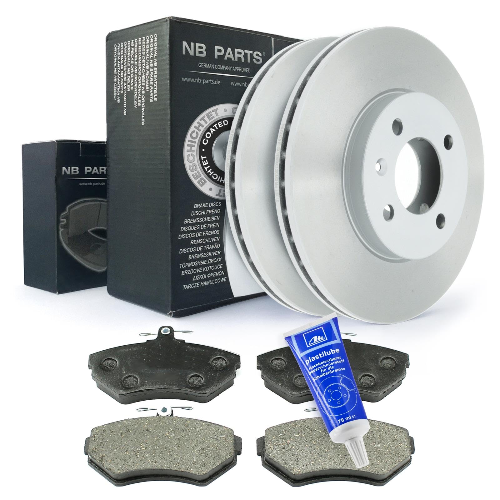 Bremsen/Bremsscheiben + Bremsbeläge vorne + Plastilube vorne NB PARTS GERMANY 10046395 Bremsen/Bremsscheiben + Bremsbeläge vorne + Plastilube vorne NB PARTS GERMANY 10046395 von NB PARTS
