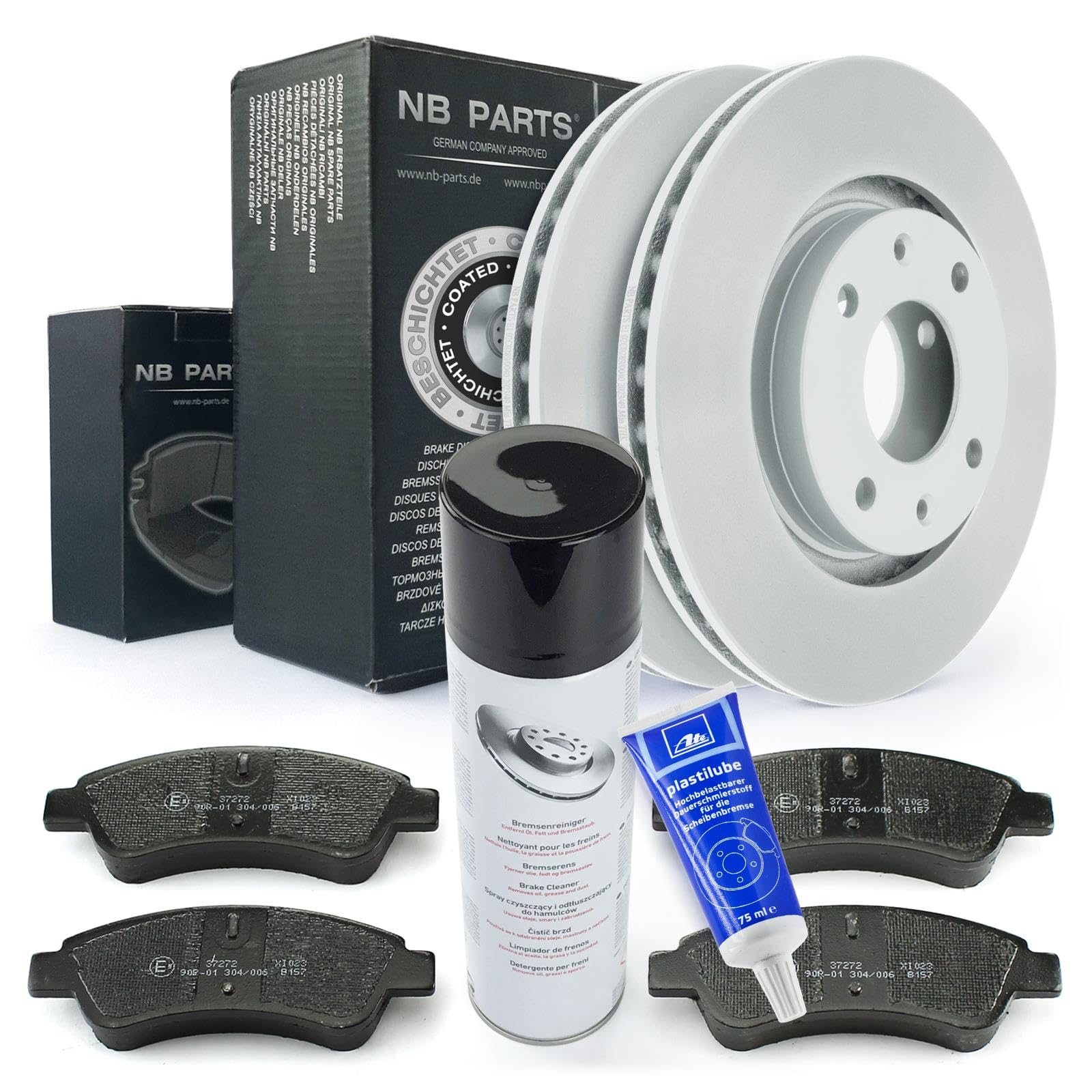 Bremsen/Bremsscheiben + Bremsbeläge vorne + Bremsenreiniger + ATE Plastilube NB PARTS GERMANY 10046380 Bremsen/Bremsscheiben + Bremsbeläge vorne + Bremsenreiniger + ATE Plastilube NB PARTS GERMANY 10046380 von NB PARTS