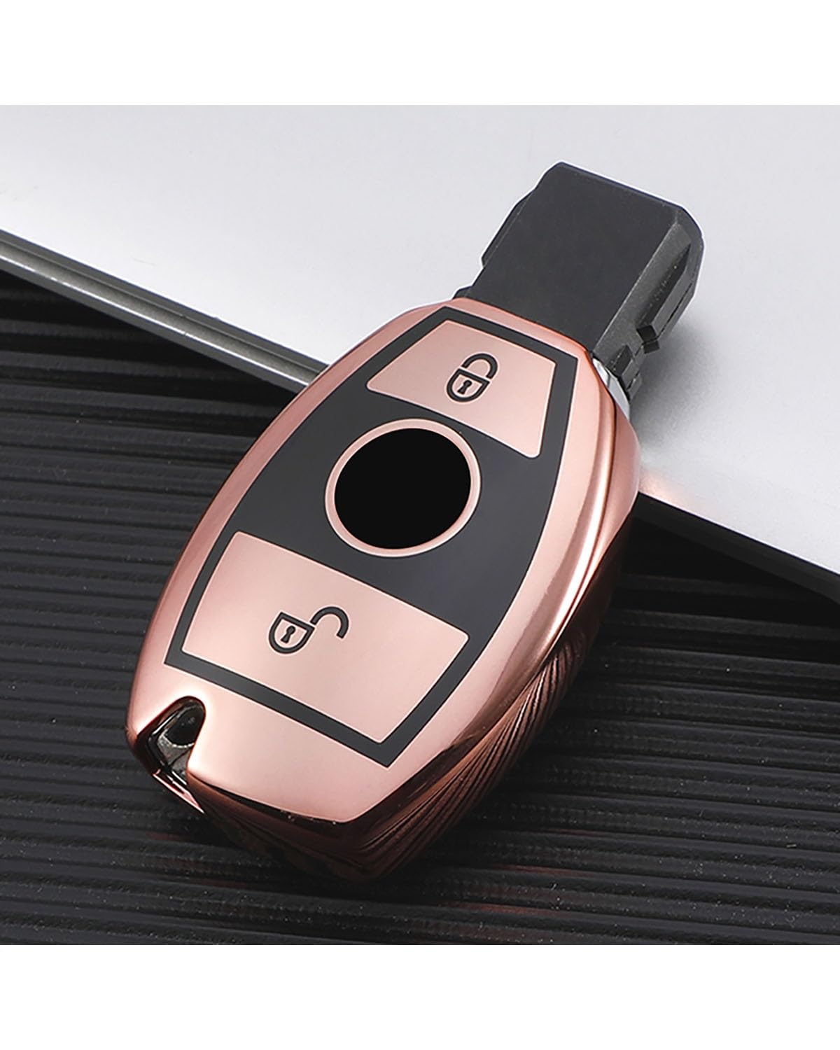 SchlüSsel GehäUse Für Benz C180 GLK300 W203 W204 W212 Für CLS CLK Für CLA SLK CSE Klasse 2 3 Tasten TPU Autoschlüsseletui Abdeckung Shell SchlüSsel GehäUse(2 Buttons pink) von NBHGFF